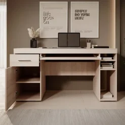 Meubella - Bureau Acta - Eiken - 145 cm