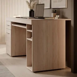 Meubella - Bureau Acta - Eiken - 145 cm