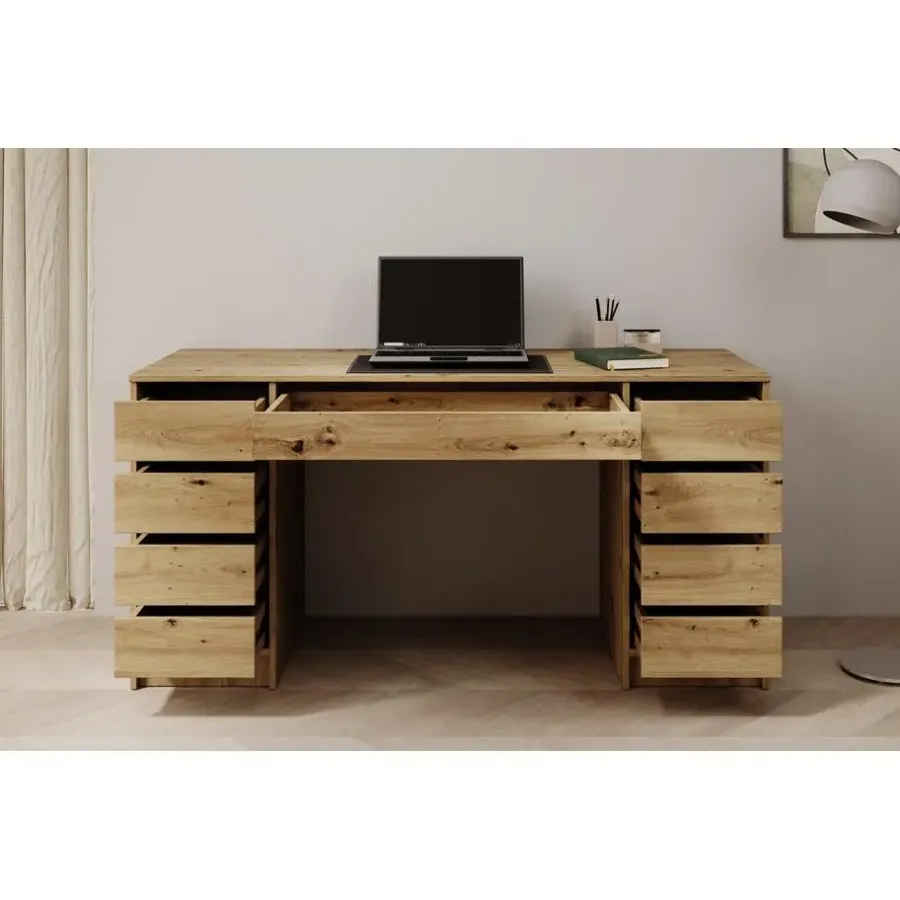 Bureaus-Meubella - Bureau Avio 2 - Eiken - 154 cm