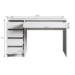Meubella - Bureau Avio - Wit - 120 cm