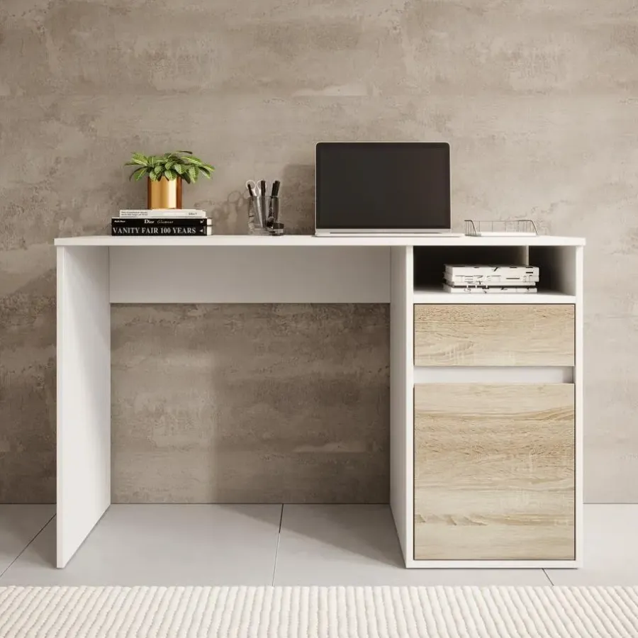 Bureaus-Meubella - Bureau Babot - Wit 2 - 120 cm