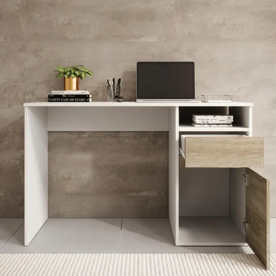 Bureaus-Meubella - Bureau Babot - Wit 2 - 120 cm