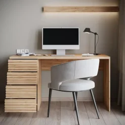 Meubella - Bureau Bergamo - Eiken - 140 cm