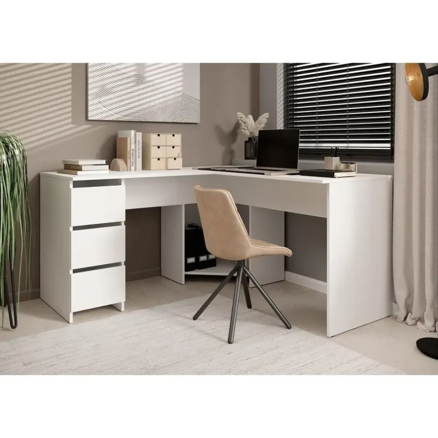 Bureaus-Meubella - Bureau Fuenta - Wit - 142 cm