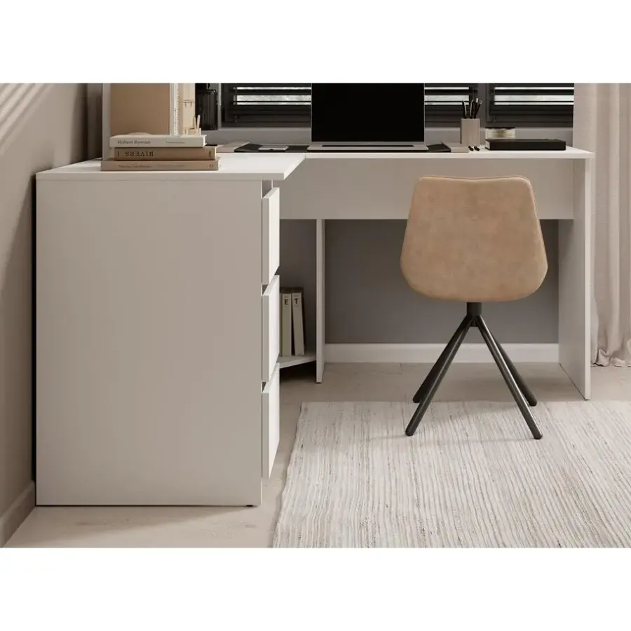 Bureaus-Meubella - Bureau Fuenta - Wit - 142 cm