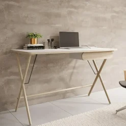 Bureaus-Meubella - Bureau Moron - Licht eiken - 135 cm