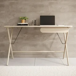 Bureaus-Meubella - Bureau Moron - Licht eiken - 135 cm