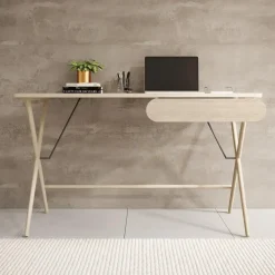 Bureaus-Meubella - Bureau Moron - Licht eiken - 135 cm