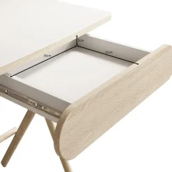 Bureaus-Meubella - Bureau Moron - Licht eiken - 135 cm