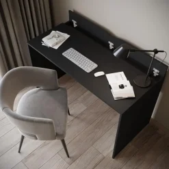 Bureaus-Meubella - Bureau Nyon - Zwart - 120 cm