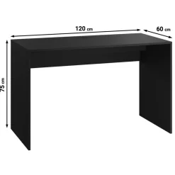 Bureaus-Meubella - Bureau Nyon - Zwart - 120 cm