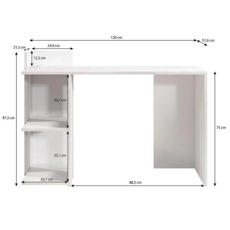 Meubella - Bureau Pierre - Zwart - 120 cm
