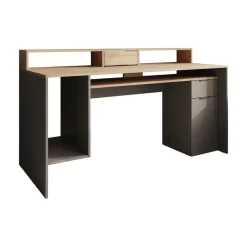 Bureaus-Meubella - Bureau Ryan - Grijs - Eiken - 160 cm
