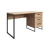 Meubella - Bureau Saturn - Eiken - Zwart - 138 cm