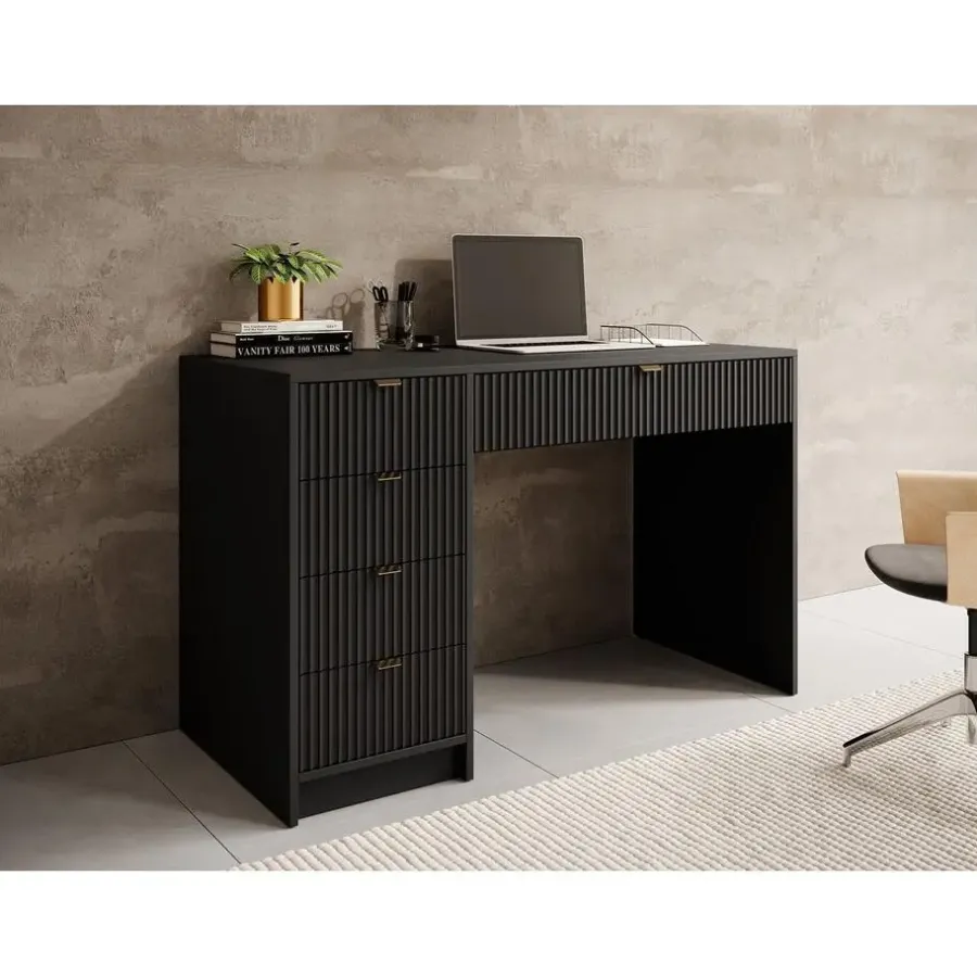 Meubella - Bureau Tavares - Zwart - 120 cm