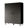 Dressoirs-Meubella - Dressoir Apula - Antraciet - 124 cm - Dicht
