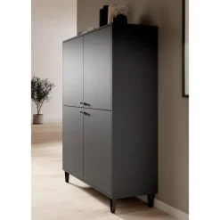 Dressoirs-Meubella - Dressoir Apula - Antraciet - 124 cm - Dicht