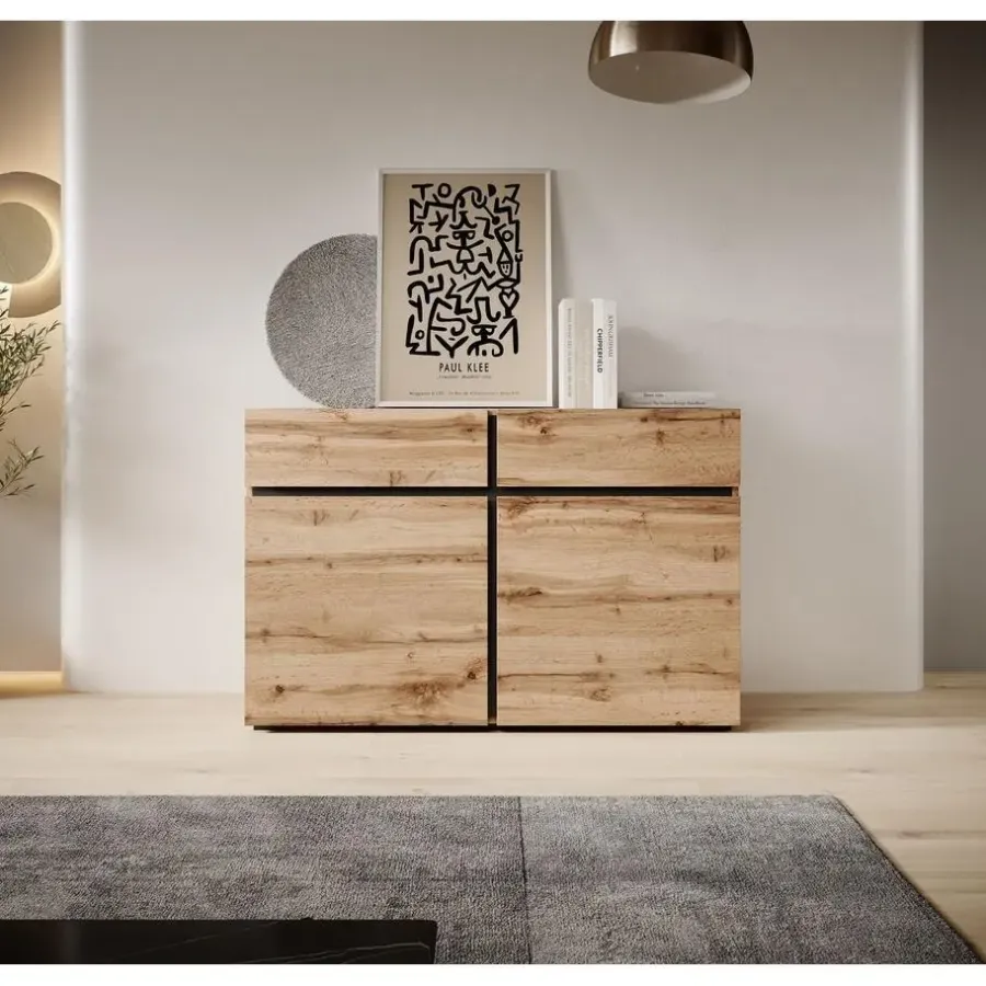 Dressoirs-Meubella - Dressoir Cainan - Eiken - 119 cm