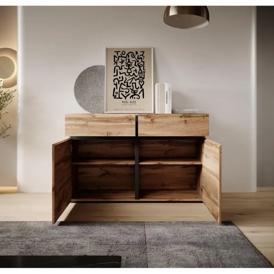 Dressoirs-Meubella - Dressoir Cainan - Eiken - 119 cm