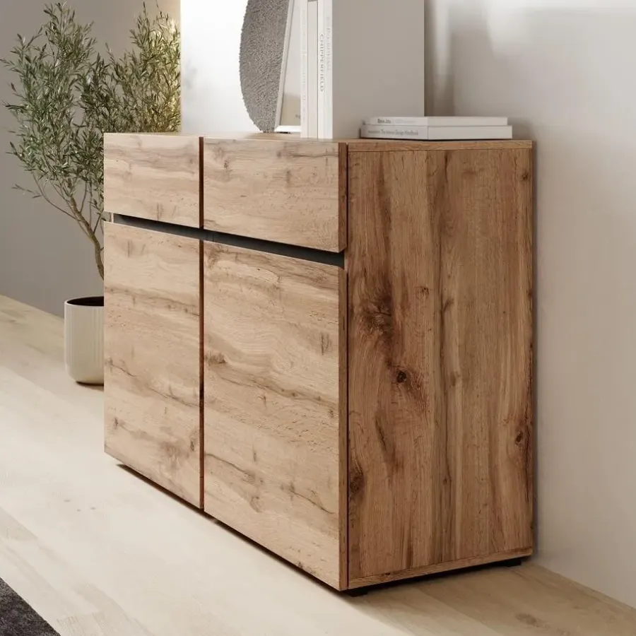 Dressoirs-Meubella - Dressoir Cainan - Eiken - 119 cm