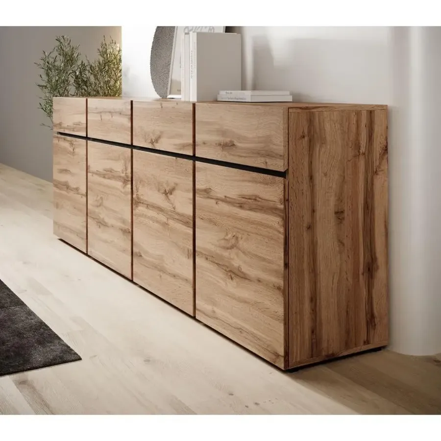 Dressoirs-Meubella - Dressoir Cainan - Eiken - 225 cm
