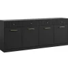 Meubella - Dressoir Dream - Zwart - 200 cm