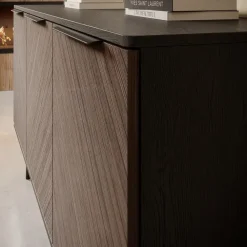 Meubella - Dressoir Pedro - Donker eiken - Zwart eiken - 150 cm