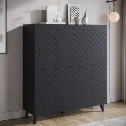Dressoirs-Meubella - Dressoir Pulse - Zwart - 120 cm