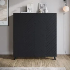 Dressoirs-Meubella - Dressoir Pulse - Zwart - 120 cm