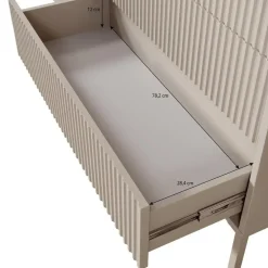 Dressoirs-Meubella - Dressoir Saran - Mat zwart - 187 cm
