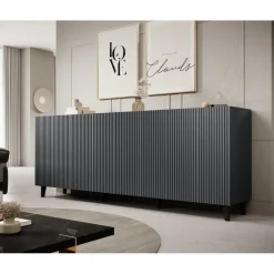 Dressoirs-Meubella - Dressoir Vintar - Antraciet - 200 cm