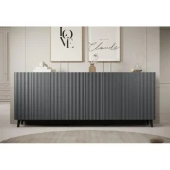 Dressoirs-Meubella - Dressoir Vintar - Antraciet - 200 cm