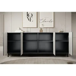 Dressoirs-Meubella - Dressoir Vintar - Antraciet - 200 cm