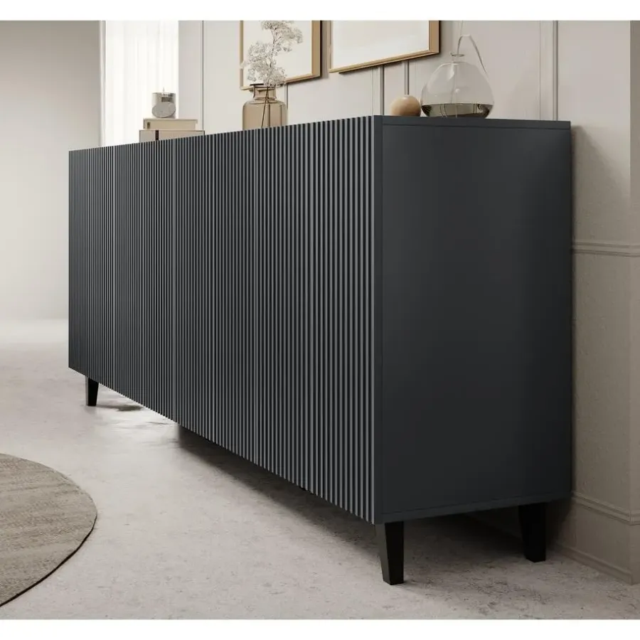 Dressoirs-Meubella - Dressoir Vintar - Antraciet - 200 cm