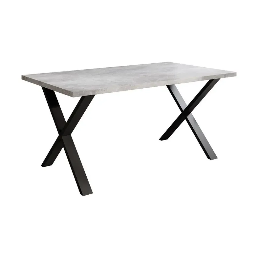 Industriële Eettafels-Meubella - Eetkamertafel Berry - Betonlook - 160 cm