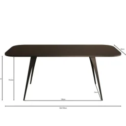 Meubella - Eetkamertafel Flix - Zwart - 160 cm - Uitschuifbaar