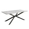 Meubella - Eetkamertafel Faithley - Wit marmerlook - 190 cm