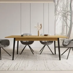 Rechthoekige Eettafels|Industriële Eettafels-Meubella - Eetkamertafel Monor - Eiken - 200 cm - Uitschuifbaar