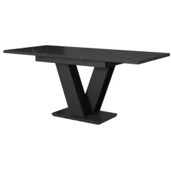 Meubella - Eetkamertafel Moris - Zwart marmerlook - 160 cm - Uitschuifbaar