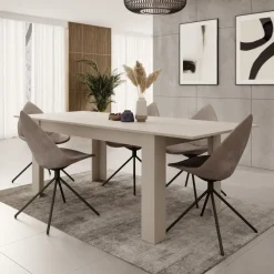Rechthoekige Eettafels|Houten Eettafels-Meubella - Eetkamertafel Uverta - Beige - 220 cm - Uitschuifbaar