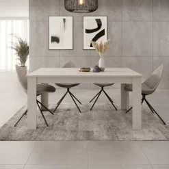 Rechthoekige Eettafels|Houten Eettafels-Meubella - Eetkamertafel Uverta - Beige - 220 cm - Uitschuifbaar