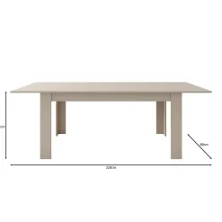 Rechthoekige Eettafels|Houten Eettafels-Meubella - Eetkamertafel Uverta - Beige - 220 cm - Uitschuifbaar