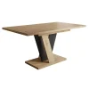 Meubella - Eetkamertafel Velluto - Eiken - Zwart - 160 cm - Uitschuifbaar