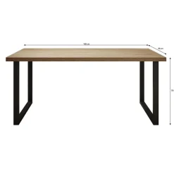 Rechthoekige Eettafels|Industriële Eettafels-Meubella - Eetkamertafel Vince - Zwart eiken - 180 cm