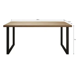 Rechthoekige Eettafels|Industriële Eettafels-Meubella - Eetkamertafel Vince - Eiken - 180 cm