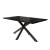 Industriële Eettafels-Meubella - Eetkamertafel Wabe - Zwart marmerlook - 160 cm