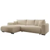 Meubella - Hoekbank Mindin - Beige teddystof - Universeel
