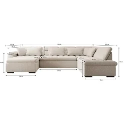 Hoekbanken-Meubella - Hoekbank Nicoreta - Beige - Teddy Boucle - Links