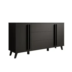 Dressoirs-Meubella - Hydra - Dressoir - Zwart - 150x40x78 cm