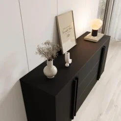 Dressoirs-Meubella - Hydra - Dressoir - Zwart - 150x40x78 cm